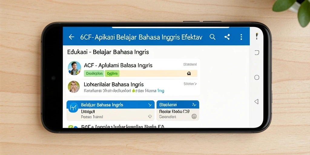 Antarmuka aplikasi 6CF yang ramah pengguna untuk belajar bahasa Inggris.