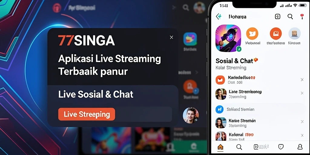 Antarmuka utama 77SINGA yang menampilkan siaran langsung.