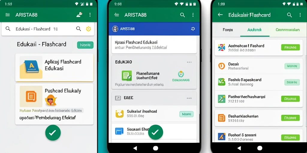 Tampilan antarmuka ARISTA88 yang menarik untuk aplikasi Flashcard.