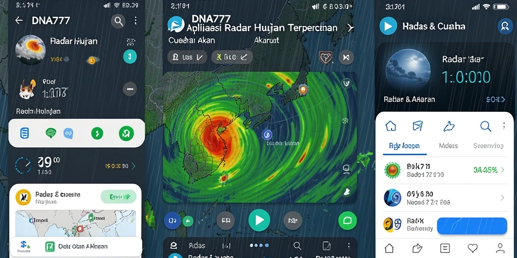 Antarmuka pengguna aplikasi Radar Hujan DNA777 yang informatif dan menarik.