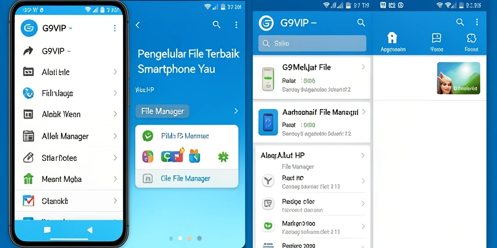 Antarmuka G9VIP yang bersih dan fungsional untuk pengelolaan file.