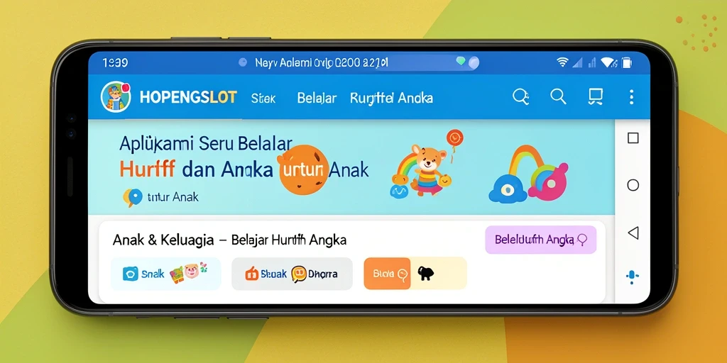Tampilan menarik HOPENGSLOT dengan berbagai permainan belajar huruf dan angka.