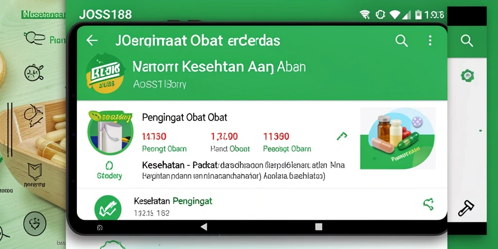 Antarmuka pengguna JOSS188 saat mengingatkan waktu minum obat.
