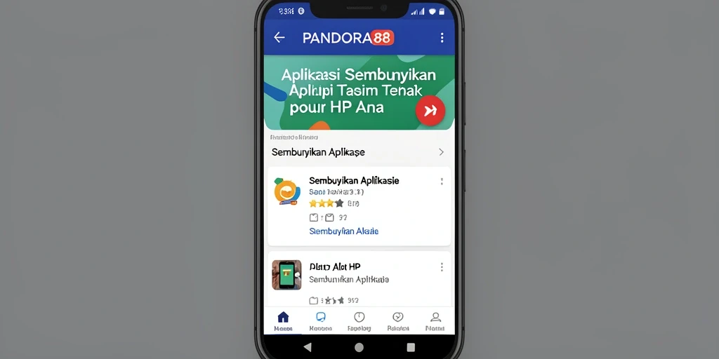 Tampilan antarmuka PANDORA88 yang sederhana dan efektif untuk menyembunyikan aplikasi.