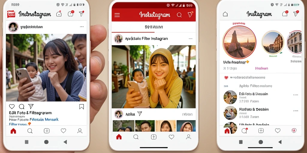 Screenshot antarmuka aplikasi RR89 menampilkan berbagai filter Instagram.