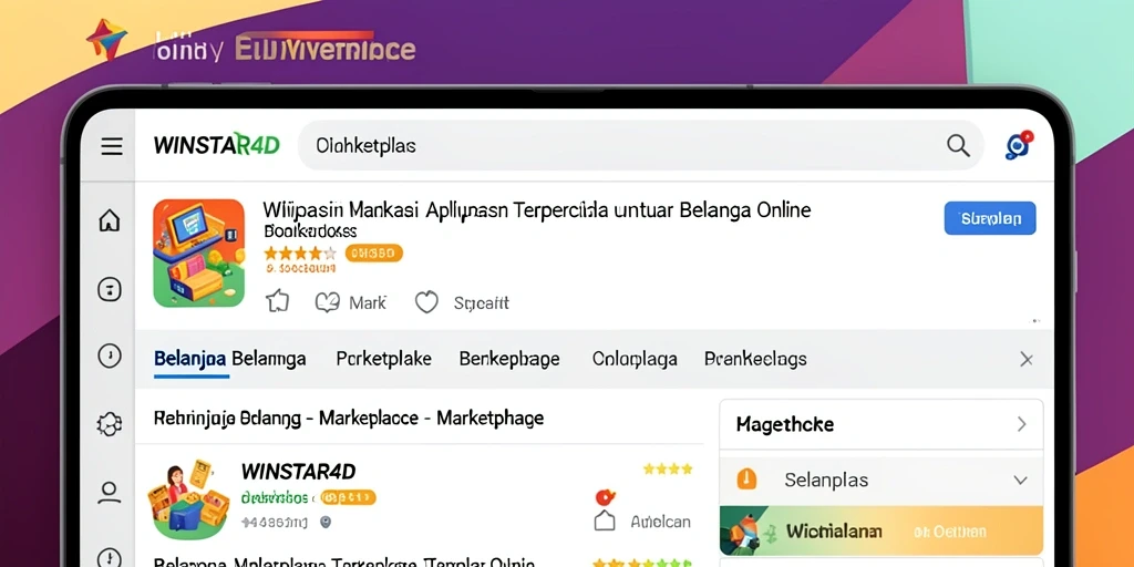 Tampilan antarmuka aplikasi WINSTAR4D yang ramah pengguna untuk belanja online.