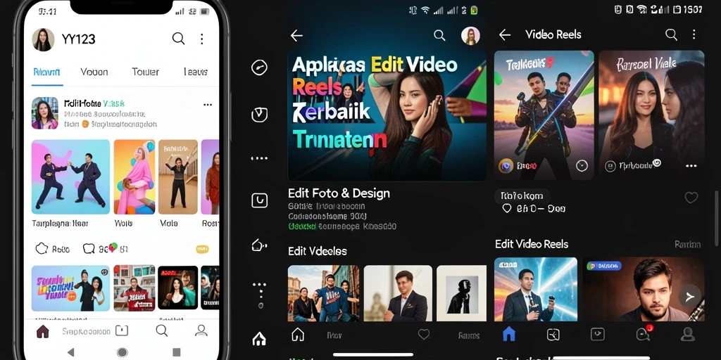 Antarmuka aplikasi YY123 untuk Edit Video Reels yang menarik dan mudah digunakan.